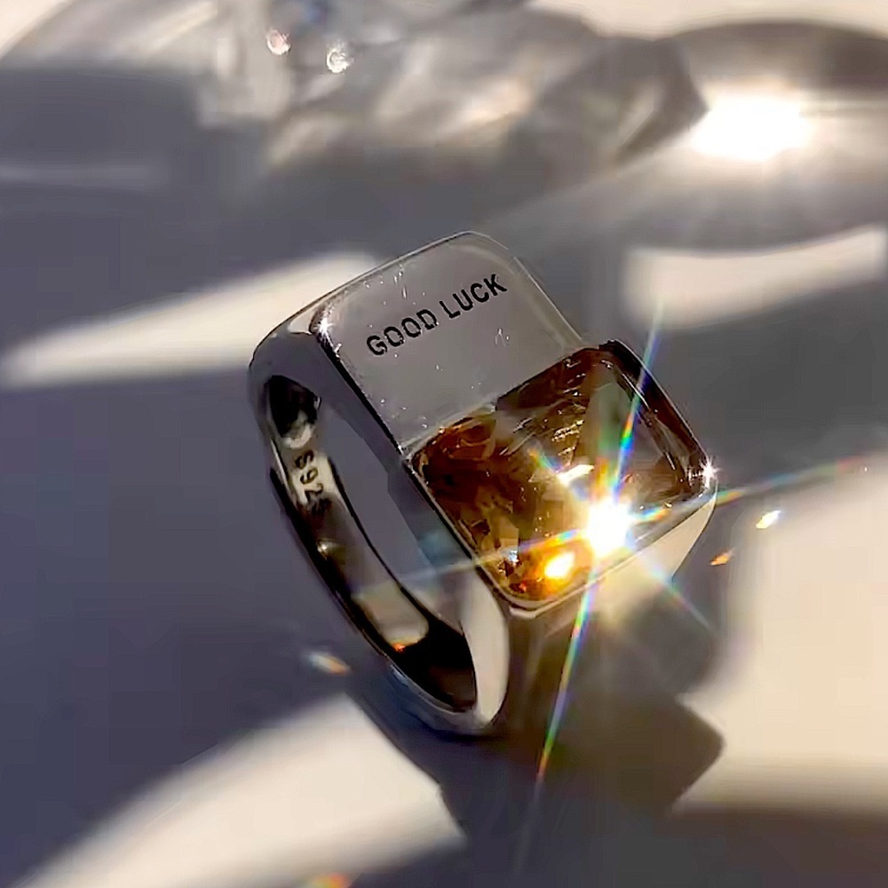 STERLING SILVER CITRINE RING
